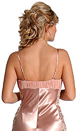 Back image of Pleated Long Formal Beaded Prom Dress