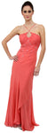 Main image of Keyhole Ruched Bust Beaded Formal  prom Dress