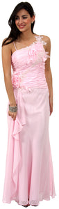 Main image of Asymmetric Top Floral And Sheered Formal  dress