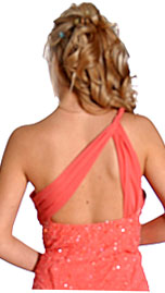 Back image of Single Shouldered And Brooched Prom Dress