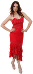 Main image of Halter Neck Beaded Formal Prom Dress With Ruffled Hem