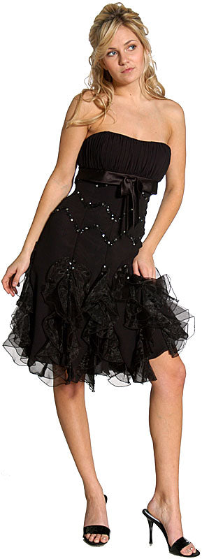 Main image of Ruffled Strapless Short Prom Dress
