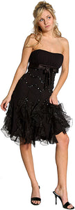 Main image of Ruffled Strapless Short Prom Dress