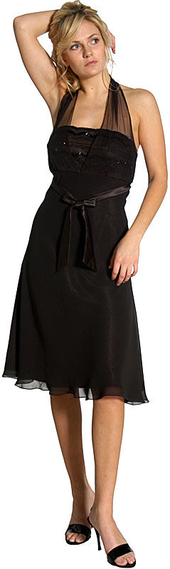 Main image of Halter Sheer Neck Short Formal Party Dress