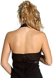 Back image of Halter Sheer Neck Short Formal Party Dress