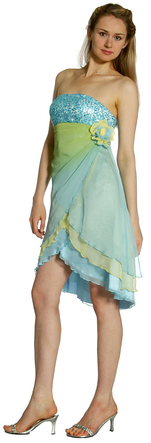 Main image of Short Wrap-around Prom Dress