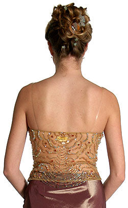 Back image of Beaded English Net Bodice Prom Dress