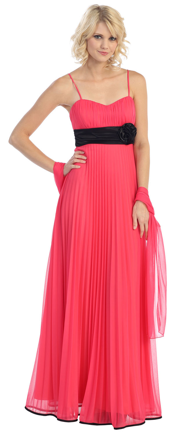 Main image of Roman Inspired Long Formal Dress With Floral Applique