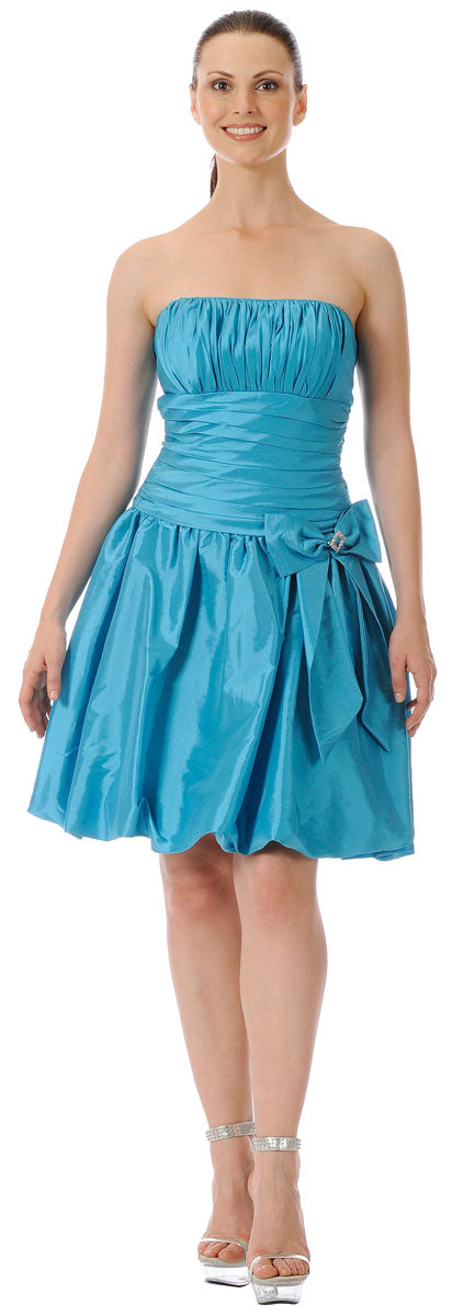 Main image of Short Shirred Ribbon Party Dress