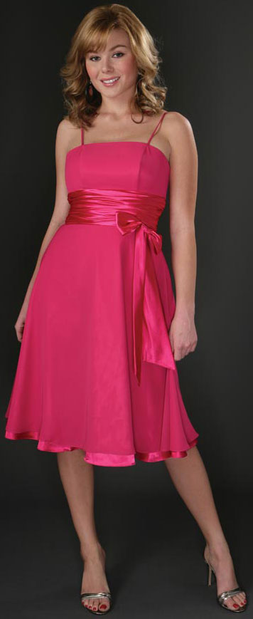 Main image of Spaghetti Ribbon Bow Formal Party Dress