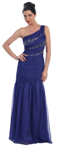 Main image of One Shoulder Ruched Bodice Mermaid Formal Dress