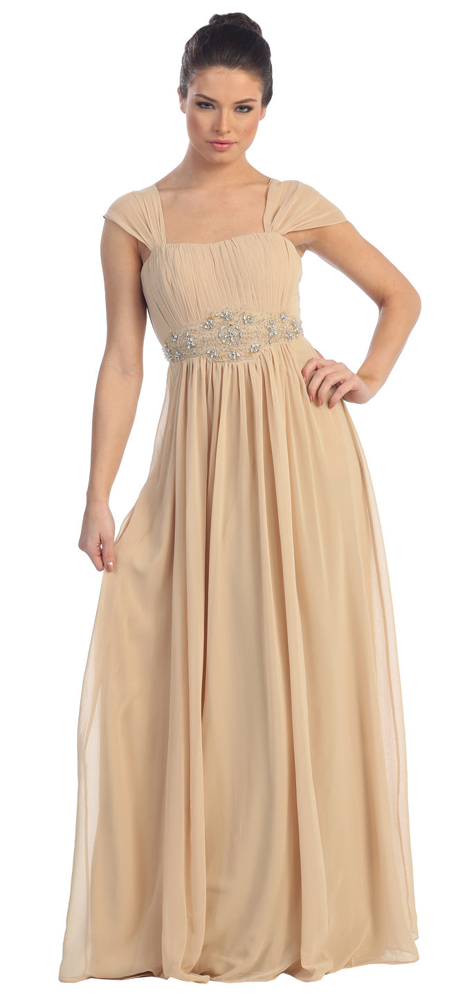 Main image of Empire Waist Formal Dress With Bead Accent