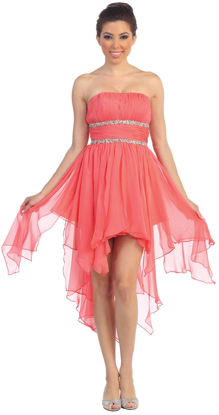 Main image of Elegant High-low Prom Dress With Asymmetrical Hem