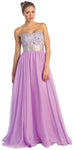 Main image of Bejeweled Bust Floor Length Formal Evening Prom Dress