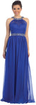 Main image of Halter Neck Floor Length Formal Prom Dress With Rhinestones