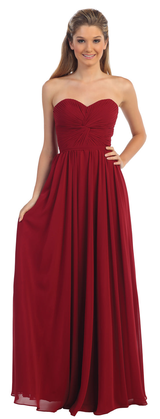 Main image of Strapless Twist Knot Bust Formal Bridesmaid Dress