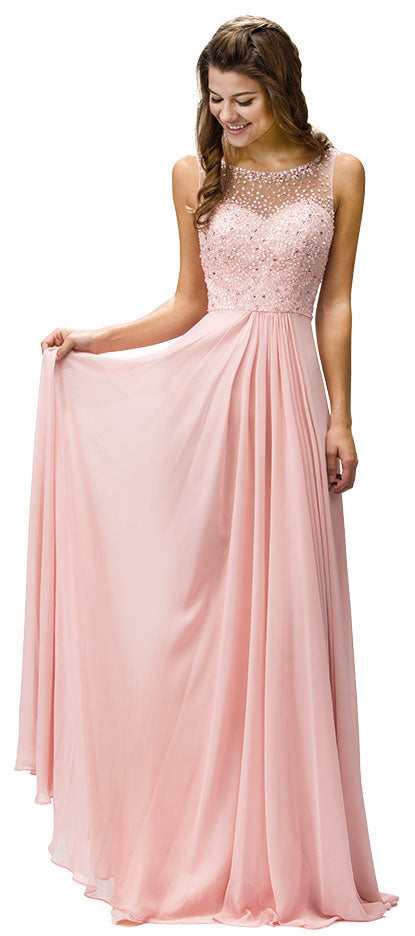 Main image of Sleeveless Sequins Embellished Floor Length Prom Dress