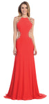 Main image of Mesh Rhinestones Bodice Floor Length Prom Pageant Dress
