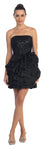 Main image of Strapless Sequined Frilly Floral Applique Short Party Dress