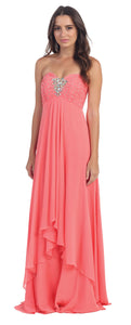 Main image of Strapless Rhinestone Bust Long Formal Bridesmaid Dress 