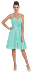 Main image of Strapless Floral Accent Short Formal Bridesmaid Party Dress