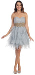 Main image of Strapless Layered Skirt Organza Short Party Dress