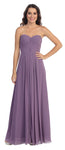 Main image of Strapless Pleated Bodice Long Formal Bridesmaid Dress