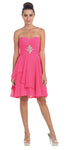 Main image of Strapless Ruched Short Formal Bridesmaid Party Dress