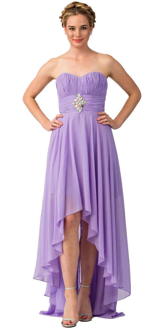 Main image of Strapless Rhinestones Waist Hi-low Formal Party Dress 