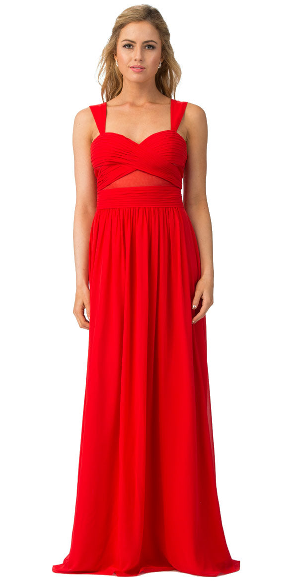 Main image of Sweetheart Neck Pleated Bust Long Bridesmaid Dress