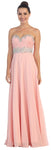Main image of Strapless Rhinestones Empire Bust Formal Evening Dress