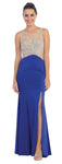 Main image of Rhinestones Mesh Top Flared Skirt Long Prom Dress