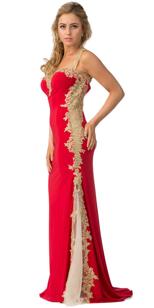 Image of Sweetheart Neck Lace & Mesh Embellishments Long Prom Dress in an alternative image