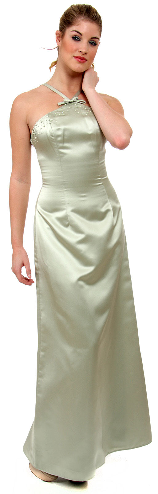 Main image of Crossed Front Beaded Evening Dress