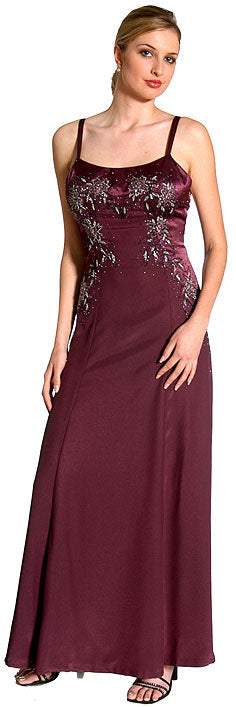 Main image of Criss Crossed Beaded Full Length Evening Dress