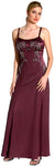 Main image of Criss Crossed Beaded Full Length Evening Dress